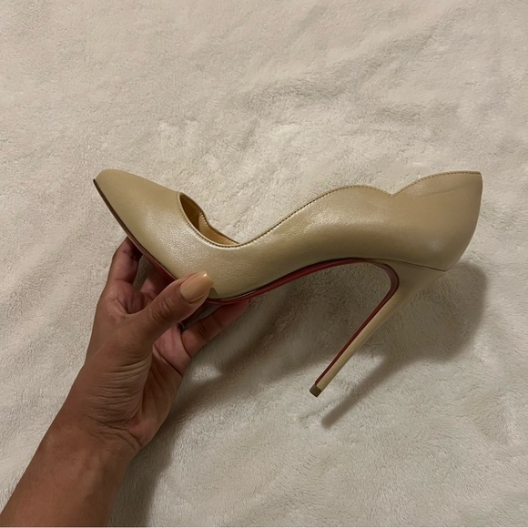 *NWOT* Christian Louboutin Hot Chick 100 Nappa Irise Pumps Nougat - Picture 3 of 11